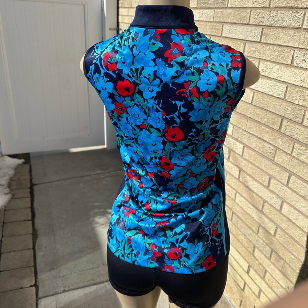 PGA TOUR APPAREL Floral Print Women's Sleeveless Golf Polo Shirt size S - Picture 4 of 7